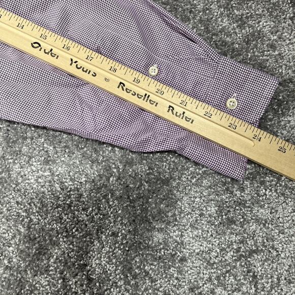 Ralph Lauren Dress Shirt Mens 16.5 34 35 Button Down Gingham Classic Fit Purple - Picture 11 of 11